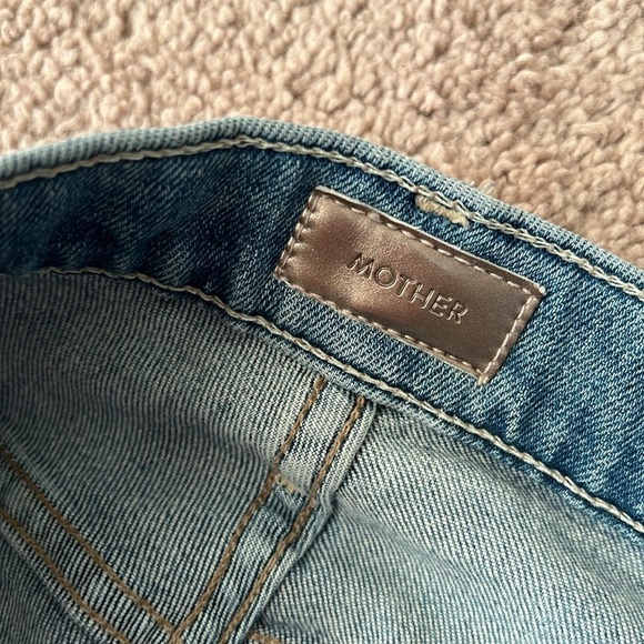 Mother The Pixie Dazzler Ankle Fray Secret Sister Distressed Button Fly Jeans - Picture 6 of 12